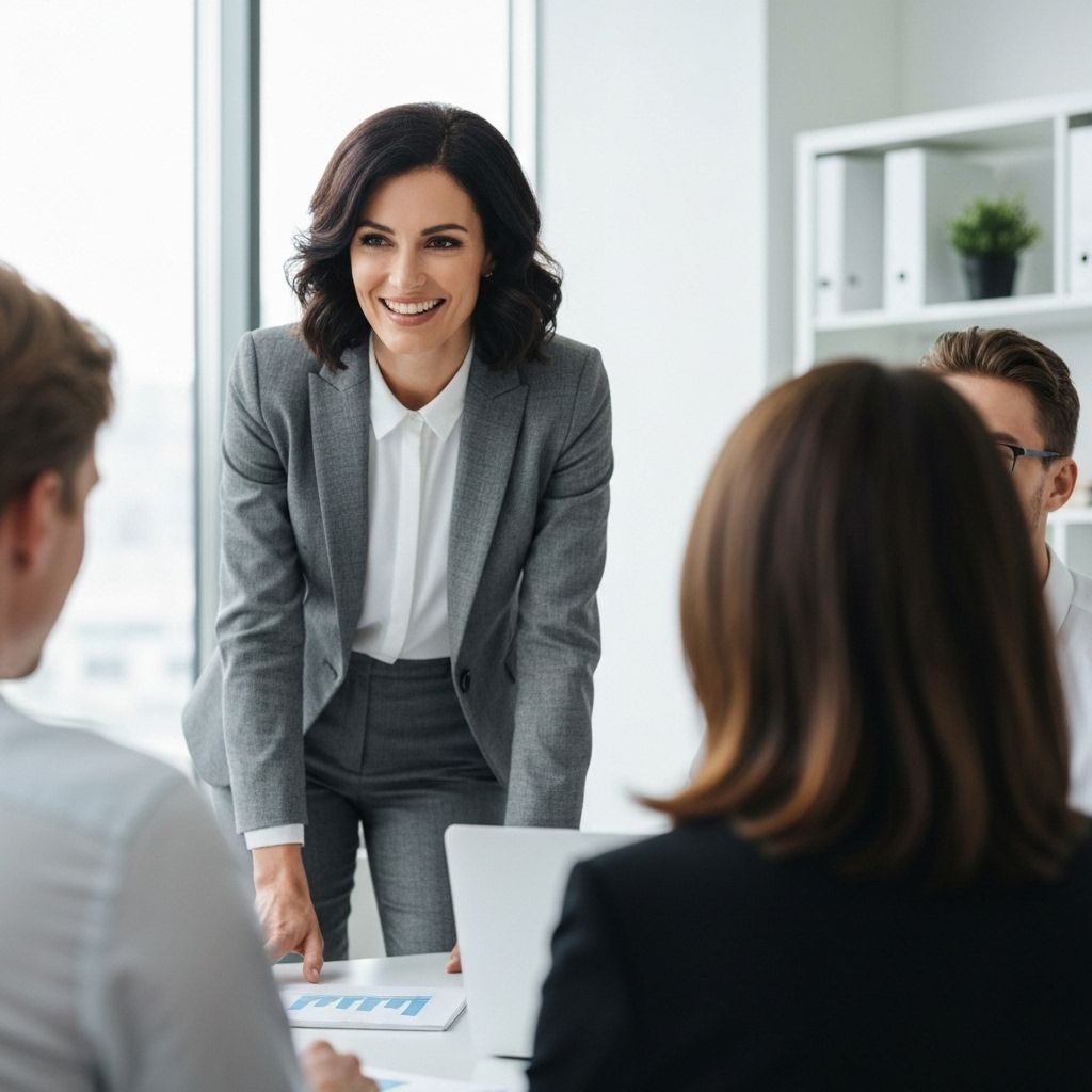 Professional woman consultant providing business consulting services